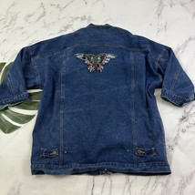 East West Womens Vintage 80s Denim Jean Jacket Plus Size 2x Butterfly Be... - $27.71