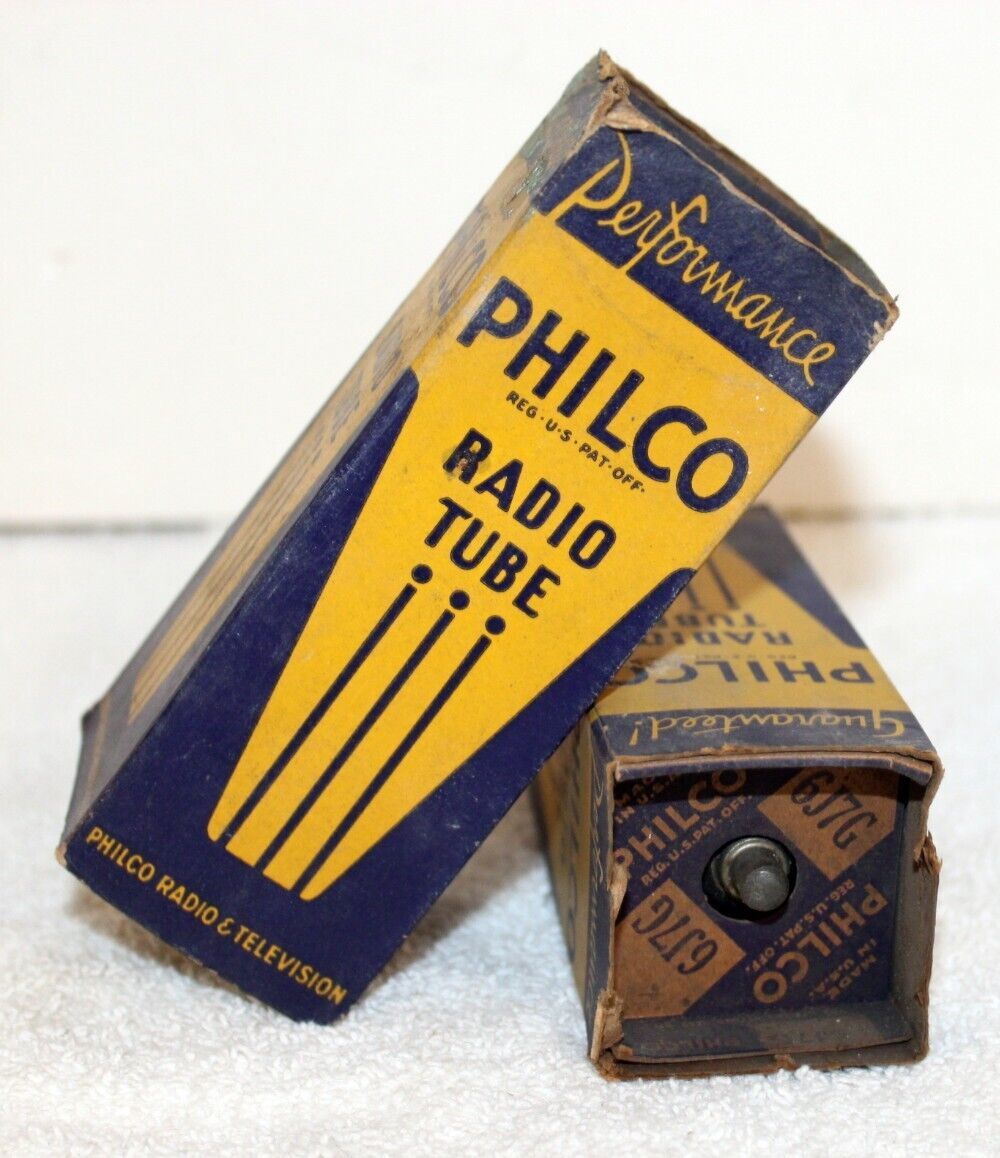 2- NOS Philco 6J7G Audio Ham Radio Vacuum Tubes ~ USA - £179.81 GBP