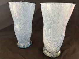 Set of TWO beautiful design vases blue &amp; white, in excellent state - £109.86 GBP