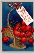Ellen Clapsaddle Washingtons Birthday Golden Basket Of Cherries Postcard... - $9.95