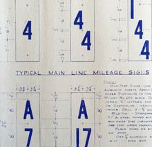 1972 Railroad Bangor Aroostook Mile Post Signs Blueprint K9 Trains DWDD12 - £81.31 GBP