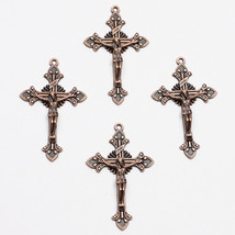 12pcs of 2 Inches Religious Antique Copper Rosary Crucifix Cross - £7.79 GBP