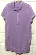 Tommy Bahama Womens XL Purple Cap Sleeve High Collar Zip Front Dress - $19.80