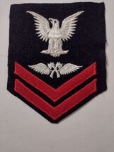 USN RATING BADGE - CARPENTER'S MATE 2nd CLASS WW2 ERA WOOL VINTAGE :KY23-3 - $13.46