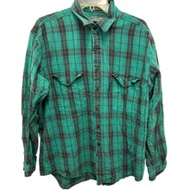 VTG Levis Shirt Men XL Green Sutter Creek Flannel Button 80s plaid black  - $443.13 MXN