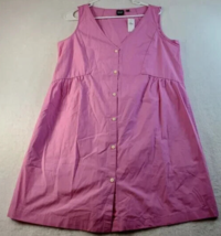 Gap Tank Dress Womens Size Small Pink 100% Cotton Sleeveless V Neck Button Front - £17.25 GBP