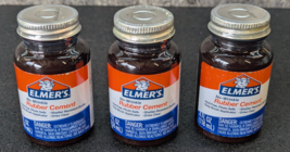 3 x New Elmer&#39;s Rubber Cement With Brush Applicator, 4 Oz, Dries Clear - $335.33 MXN