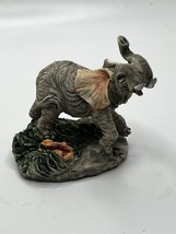 Elephant Statue w/ Trunk Up Tusks Hand Painted on Resin Unmarked - NWOT - £10.50 GBP