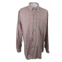 Peter Millar Men Dress Shirt long sleeve XL check plaid p2p 27&quot;  Button ... - £27.23 GBP