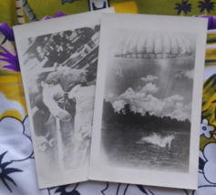Lot of 2 RPPC 1930 - 1950 Paratrooper bailing out / water landing Parachute - $40.00