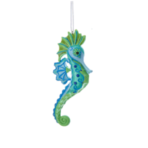Kurt Adler 4.25" Resin Mermaid Fantasy Seahorse Nautical Xmas Ornament Style 3 - $9.88