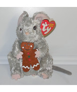 Ty STIRRING the Christmas MOUSE w GINGERBREAD MAN COOKIE Beanie Baby plu... - £26.36 GBP