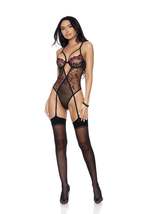 Embroidered Mesh Slip On Teddiette With Keyhole Front, Underwire Cups, S... - $40.38