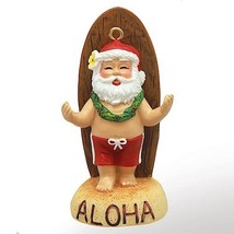 Island Heritage Santa&#39;s Longboard Hawaiian Christmas Ornament - £15.38 GBP