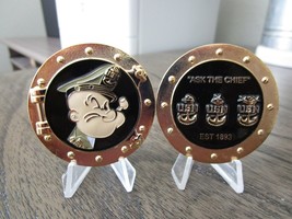 US Navy Chief USN CPO Popeye Chief Petty Officer Ask The Chief Challenge Coin - £16.58 GBP