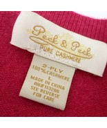 Peck &amp; Peck Women&#39;s 2-Ply 100% Cashmere Sweater Short Sleeve Size M Red - $66.34 CAD