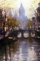 Vakhtang &quot;Amsterdam Quiet Evening&quot; Hand Embellished Giclee Canvas Retail $1400 - £194.76 GBP