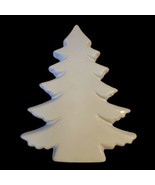 White Ceramic Christmas Tree Flat 7 Inches Tall 1 Inch Deep - $30.84