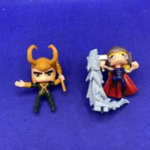 Lot Of 2 Marvel Mini Figures - Thor w/ Ice Hammer And Loki - 2” Inch Fig... - £3.53 GBP