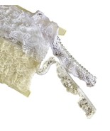 Vintage Nylon Lace White and Cream Gathered Ruffled Lot 14 Yds + Dress Trim - $259.58 MXN