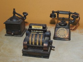 3 American Greetings Miniatures Durham Indust cash register phone coffee... - $184.50 MXN