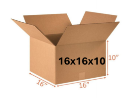 16&quot; x 16&quot; x 10&quot; CARDBOARD BOX - 200 lb - SINGLE BOX - €5,00 EUR