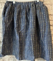 Martin + Osa Blue Print Skirt Silk Linen Women’s 10 - $146.22 MXN