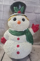 Snowman Frosty Vintage Ceramic Mold 11” Hand Painted Unique Christmas Winter - £16.51 GBP