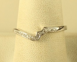 Vintage Sterling Silver Signed 925 CN Diamond Wavy Curved Channel Set Ri... - $54.45