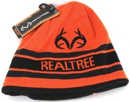 1 Count RealTree Edge Knit Hat Orange Adjustable One Size Fits Most No Itch Yarn - £13.44 GBP