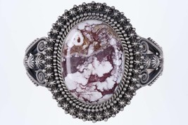 Michael and Rosita Calladito Navajo Sterling silver cuff Bracelet with Wildhorse - £787.25 GBP
