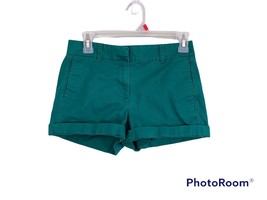 JCREW Size 0 Green Chino Shorts Cuffed - £9.72 GBP