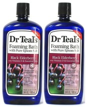 2 Dr Teal&#39;s Black Elderberry Essential Oils Foam Bath With Pure Epsom Salt 34 Oz - £23.72 GBP