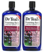 2 Dr Teal&#39;s Black Elderberry Essential Oils Foam Bath With Pure Epsom Sa... - £23.67 GBP