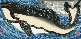 KUNIYOSHI UTAGAWA Woodblock Print Reprint MIYAMOTOMUSASHI KUJIRAT 36.8 ×... - £519.76 GBP
