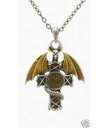 GUARDIAN DRAGON CROSS NECKLACE PENDANT ACCESSORY NICE - $21.17 CAD