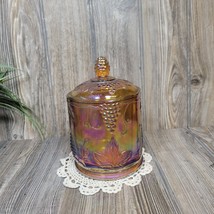 Vintage Indiana Glass Colony Harvest Grape Canister Amber Carnival - $52.00