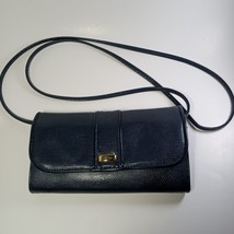Koltov Purse Faux Leather Tote Handbag Dark Blue with Coin-Purse &amp; Gold ... - $23.00