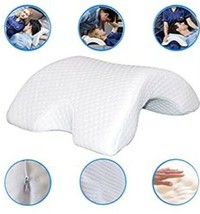 1pc Memory Foam White Ice Silk Arch Neck Back Support Travel Nap Pillow - £21.80 GBP