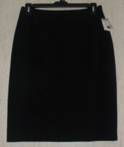 Nwt Womens $36 Worthington Stretch Suiting Lined Black Skirt Size 12 - $28.01