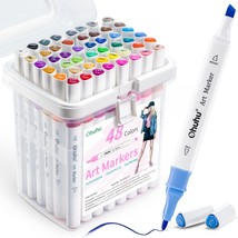Ohuhu Markers, 48-color Double Tipped Alcohol Markers, Chisel &amp; Fine  - £36.90 GBP