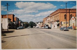 Street Scene Ovid ,Michigan Texaco Gas 1950&#39;s Postcard Not Posted - £8.29 GBP