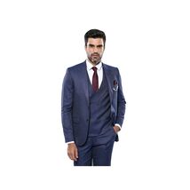 Men 3pc European Vested Suit WESSI by J.VALINTIN Extra Slim Fit JV20 Navy blue image 2