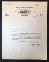 c.1919 Aldaring Company Letterhead Park Row NYC Business Reply Import Ex... - $25.00
