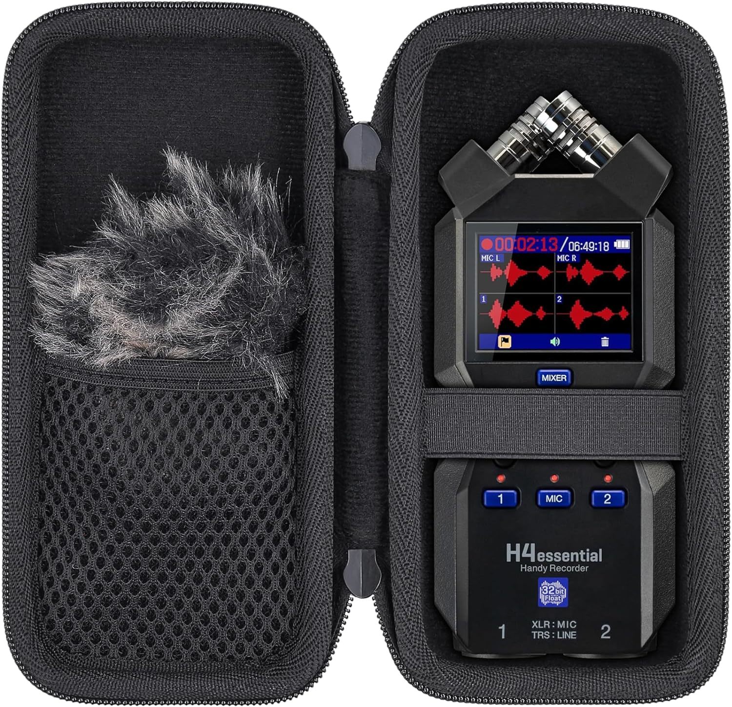 Hard Travel Case For Zoom H4Essential 4-Track Stereo Handy Recorder, Cas... - $35.99