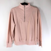 Free Assembly Womens Sweatshirt Top Mock Neck 1/4 Zip Long Sleeve Blush Pink S - £6.16 GBP