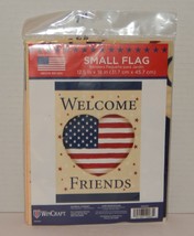 Wincraft 12.5&quot; X 18&quot; MINI GARDEN FLAG American Flag Heart Shape Red Whit... - $14.80