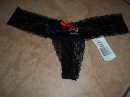thong panty joe boxer black lacey size small nwt - $13.69 CAD