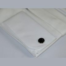 Men Sateen Cotton Blend Shirt Manschett Quesste Turkey Slim Fit 4130-02 Ivory image 4