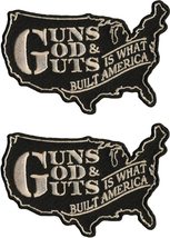 Miltacusa Guns God and Guts is What Built America Patch [2PC Bundle -Iron On Sew - £8.62 GBP